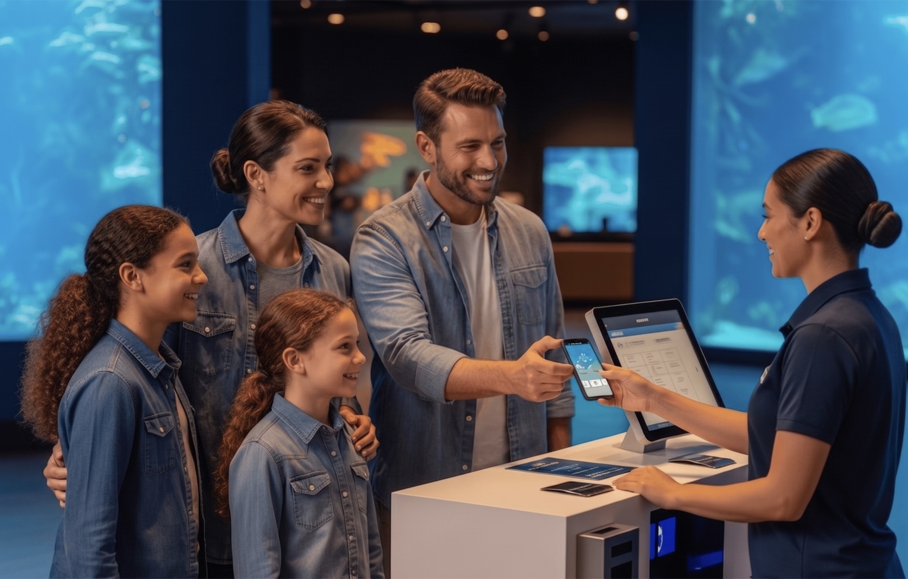 Family enjoying their membership