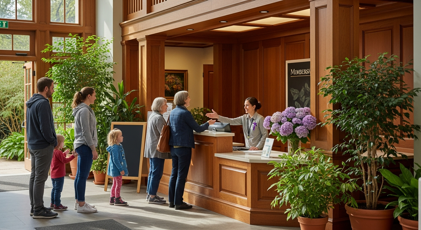 A botanical garden in daily operation